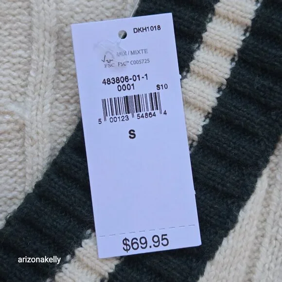 NWT GAP Sweater Tennis Polo Cricket Cable Knit GREEN - Picture 4 of 8